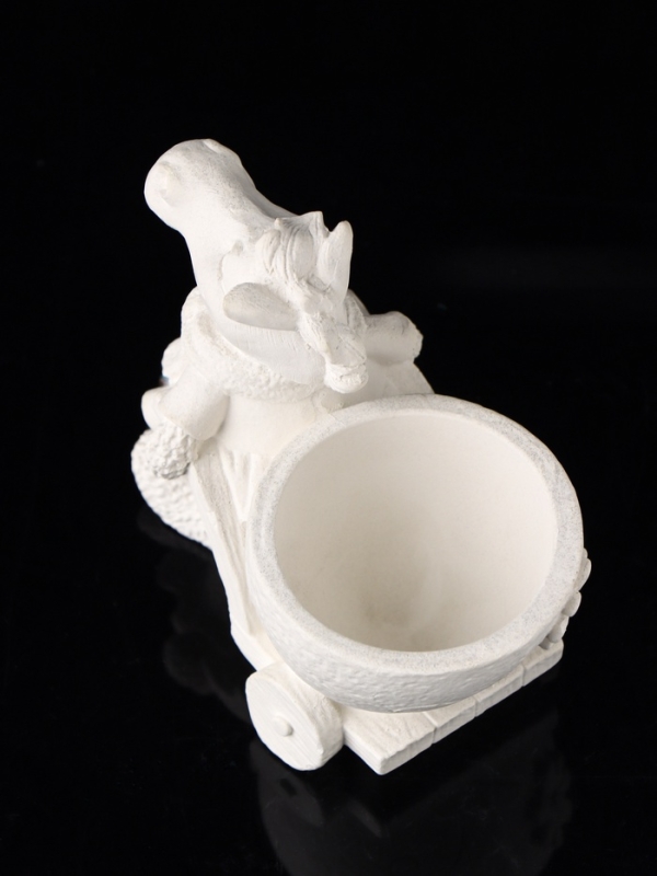 Фигурное кашпо "Лошадь с тележкой" 10х10х6 см