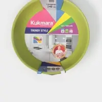 Сковорода KUKMARA Trendy style, d=24 см, пластиковая ручка, антипригарное покрытие, литой алюминий, зелёная