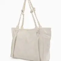 Сумка - шоппер женская на молнии, 44&times;10&times;29 см, однотонная, белая