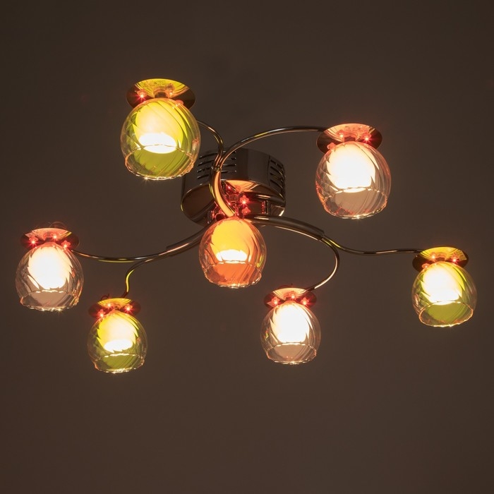 Люстра "Жатай" 7x20Вт G4 хром 65х65х15 см