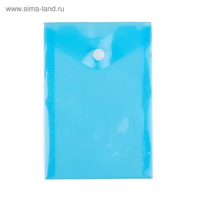 Папка-конверт на кнопке, А6, 180 мкм, вертикальная, тонированная, МИКС