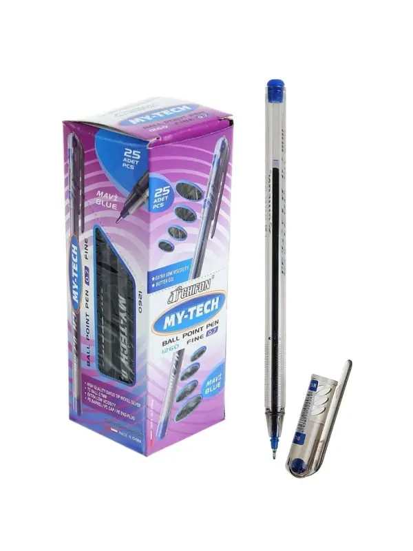 Ручка шариковая MY-TECH, 0.7 мм, стержень синий, корпус прозрачный, игольчатый пишущий узел Ручка шариковая MY-TECH, 0.7 мм, стержень синий, корпус прозрачный, игольчатый пишущий узел