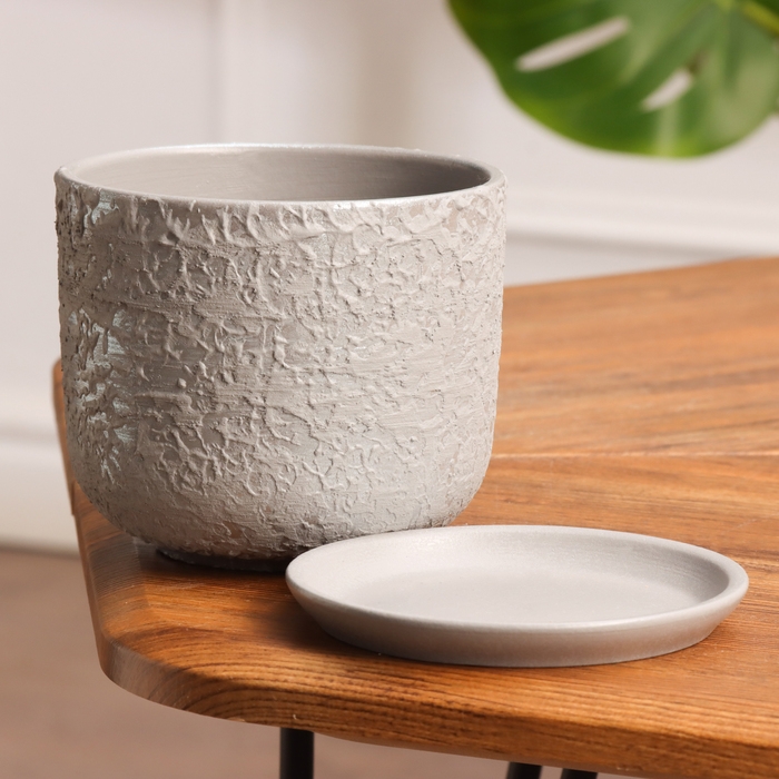 Горшок цветочный Лава серая 0.8 л Горшок цветочный Лава серая 0.8 л