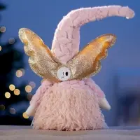 Светодиодная фигура &laquo;Кукла в розовом&raquo; 70 см, текстиль, 6 LED, от батареек AG10&times;3, свечение тёплое белое