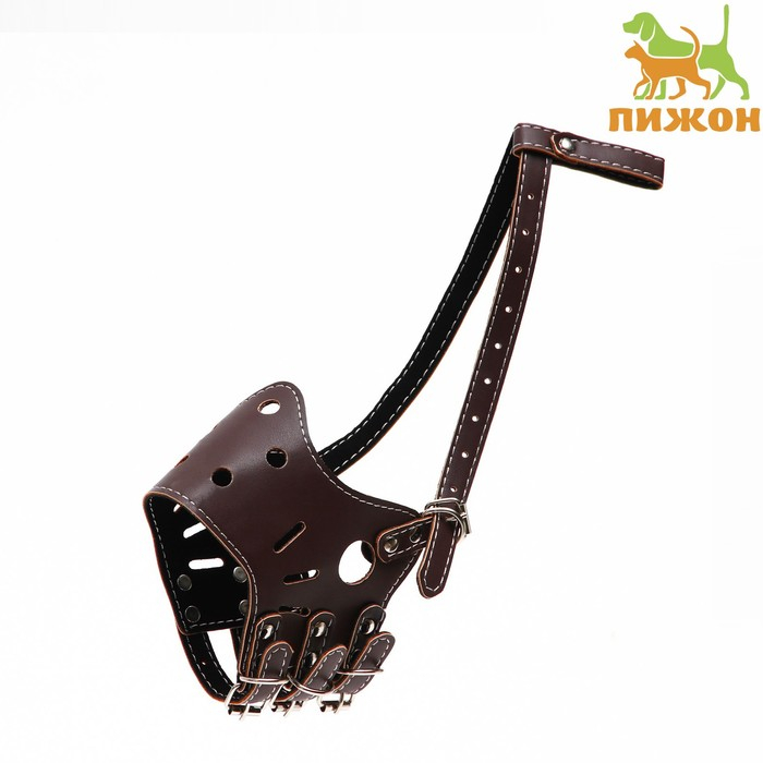 Намордник из прессованной кожи регулируемый, №3, ДН 6,8 см, ОМ 21-28 см, коричневый Намордник из прессованной кожи регулируемый, №3, ДН 6,8 см, ОМ 21-28 см, коричневый