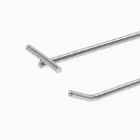 Крючок одинарный с цен. для перф панели, d=5 мм, L=15 см, шаг 50 мм, цвет хром (фас. 10шт)