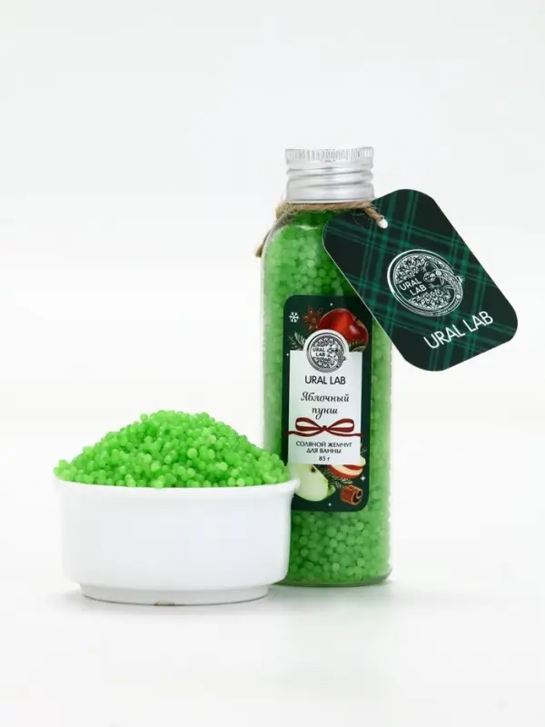 URAL LAB Жемчуг для ванны во флаконе, 85 г, аромат яблочный пунш, URAL LAB URAL LAB Жемчуг для ванны во флаконе, 85 г, аромат яблочный пунш, URAL LAB