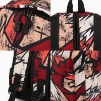 Рюкзак школьный, на молнии, три наружных кармана, с принтом, 30&times;13&times;42 см, разноцветный