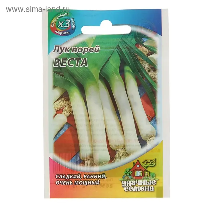 Семена Лук порей "Веста", ц/п,  0,2 г  серия ХИТ х3 Семена Лук порей "Веста", ц/п,  0,2 г  серия ХИТ х3