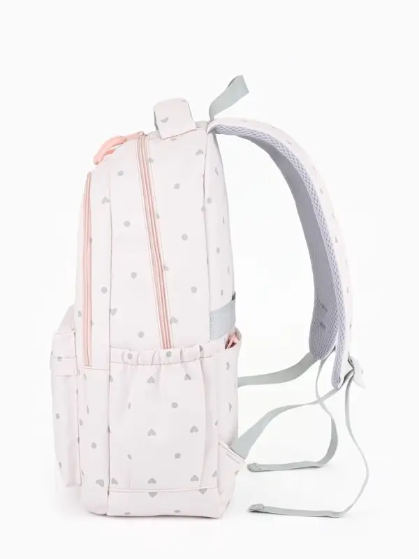 Рюкзак школьный для девочки &laquo;Сердечки&raquo;, 4 кармана, 31&times;13&times;48 см, розовый