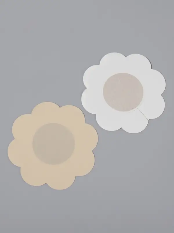 Стикини на грудь «Цветок», набор - 5 пар, на клеевой основе, 6×6 см, бежевая