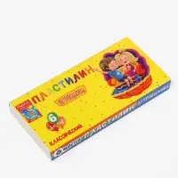 Восковой пластилин в коробке со стеком, 6 цв 120 г
