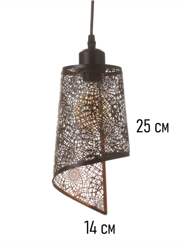 Светильник Светильник "Манчестер" (Вышивка) 1х40Вт Е27 черный 12,5х12,5х24+100см