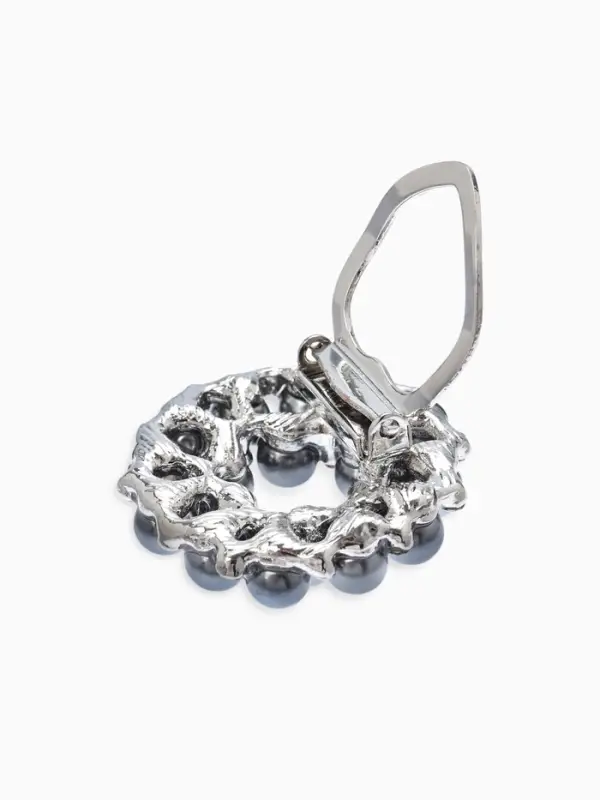 Зажим для платка &laquo;Жемчужинка&raquo;, серый в серебре