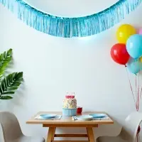 Гирлянда "Дождик" 3 метра с липким краем, цвет голубой