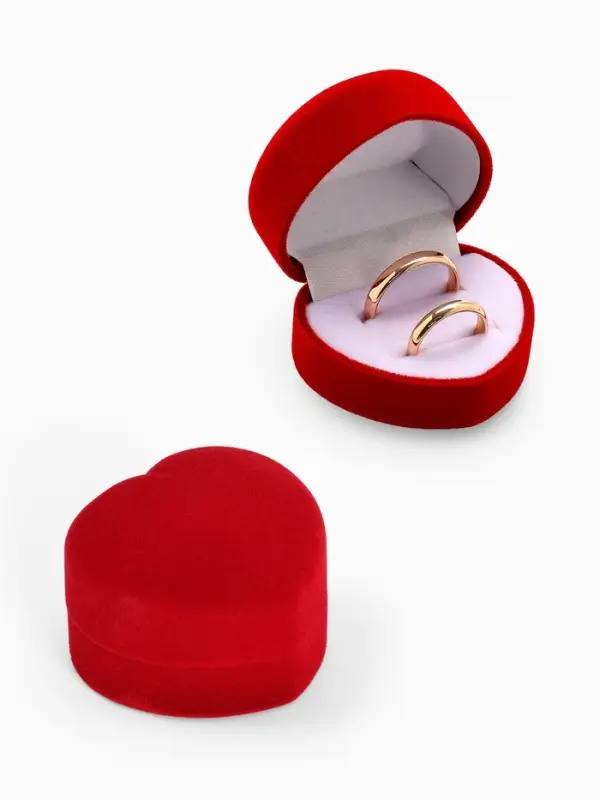 Футляр под 2 кольца &laquo;Сердце малое&raquo;, серёжки, бархатный, 5&times;4.4&times;3.7 см, бордовый