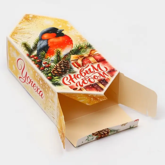 Подарочная коробка - конфета новогодняя складная «Счастье», 9.3×14.6×5.3 см Подарочная коробка - конфета новогодняя складная «Счастье», 9.3×14.6×5.3 см