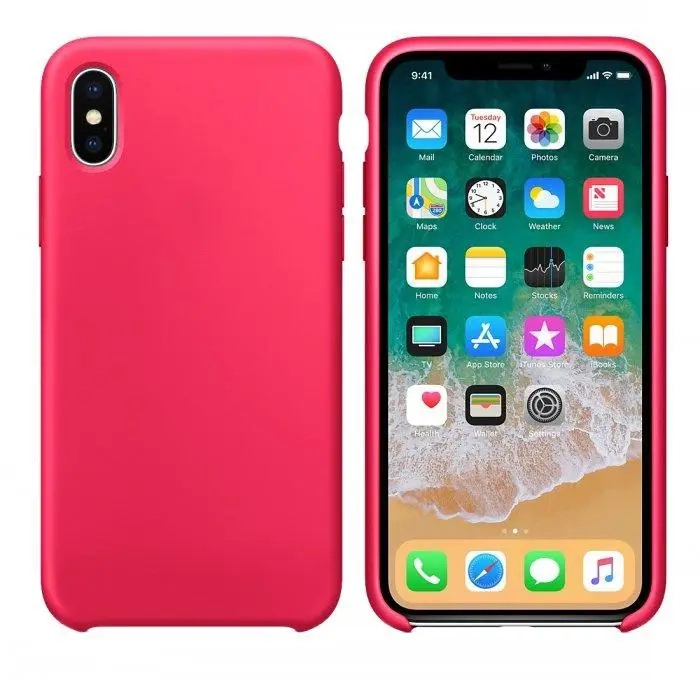 Чехол Iph X Silicon Case 100% ORG Red Raspberry Чехол Iph X Silicon Case 100% ORG Red Raspberry