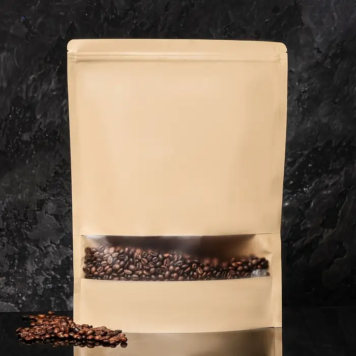 Пакет Zip - lock Крафт с прямоугольным окном,30×40×4 см Пакет Zip - lock Крафт с прямоугольным окном,30×40×4 см