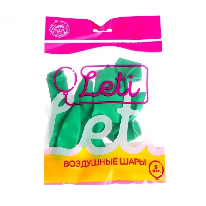 Воздушные шары латексные 12", 5 шт., зелёные
