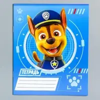 Тетрадь в клетку 12 листов, 5 видов МИКС, обложка мелованный картон, &laquo;Щенячий патруль&raquo;