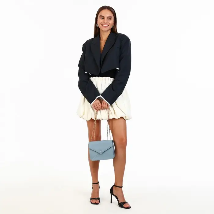 Сумка женская мессенджер на магните, 20&times;6&times;13 см, голубая