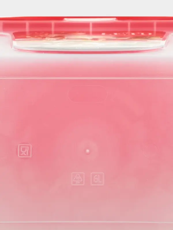 Контейнер для шашлыка c ручкой BEROSSI Leto, 6 л, пластик, прозрачный, крышка красная