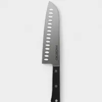 Нож кухонный сантоку Hinshitsu, нержавеющая сталь, лезвие 17.8 см, длина 29.5 см, чёрный