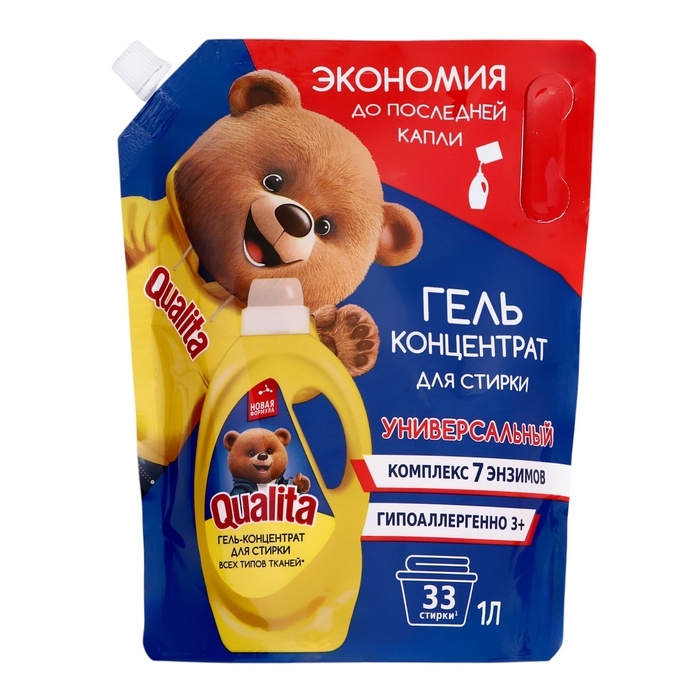Жидкое средство для стирки Qualita, гель, универсальное, 1 л Жидкое средство для стирки Qualita, гель, универсальное, 1 л