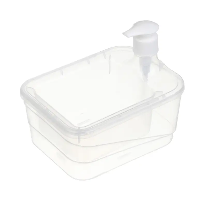 Дозатор для моющего средства, тм VETTA, отсек для губки, губка в компл., 500 мл, 17х13х14см, пластик