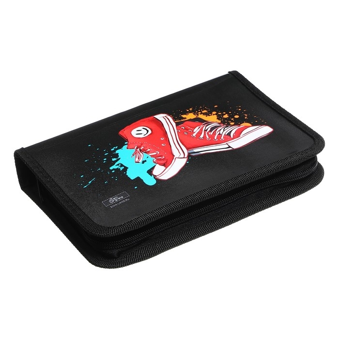 Пенал 1 секция, 140 х 205 х 38 мм, 2 откидные планки, Calligrata 30П32_2В Пенал 1 секция, 140 х 205 х 38 мм, 2 откидные планки, Calligrata 30П32_2В "Кеды", ламинированный картон