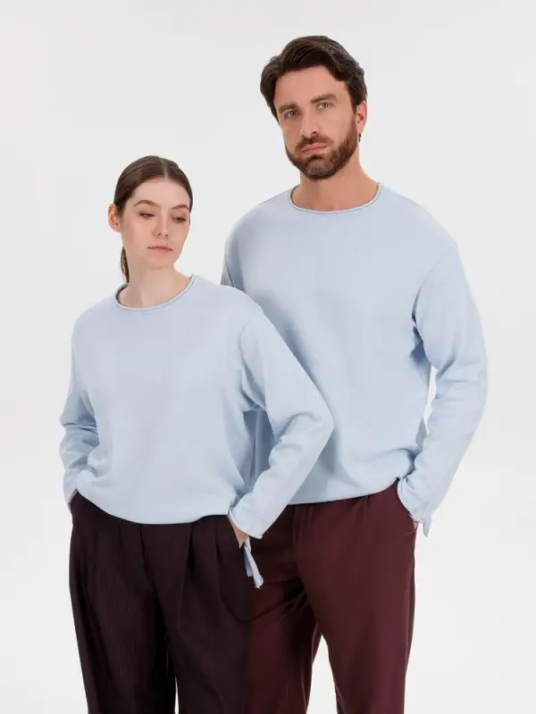 Лонгслив унисекс Siluetti Fuori, светло-голубой, размер S/M Лонгслив унисекс Siluetti Fuori, светло-голубой, размер S/M