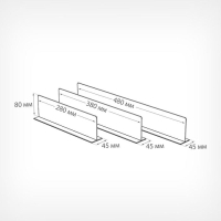 Пластиковый разделитель на Т-основании, с магнитным скотчем, 380×45×80 мм