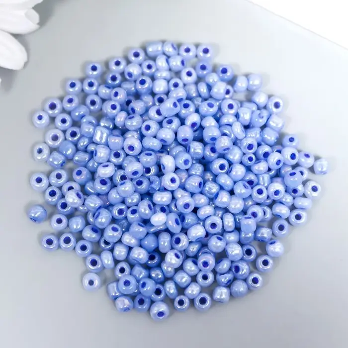 Бисер стекло 6/0  Бисер стекло 6/0 "Цветная серединка. Васильковый" 30 гр