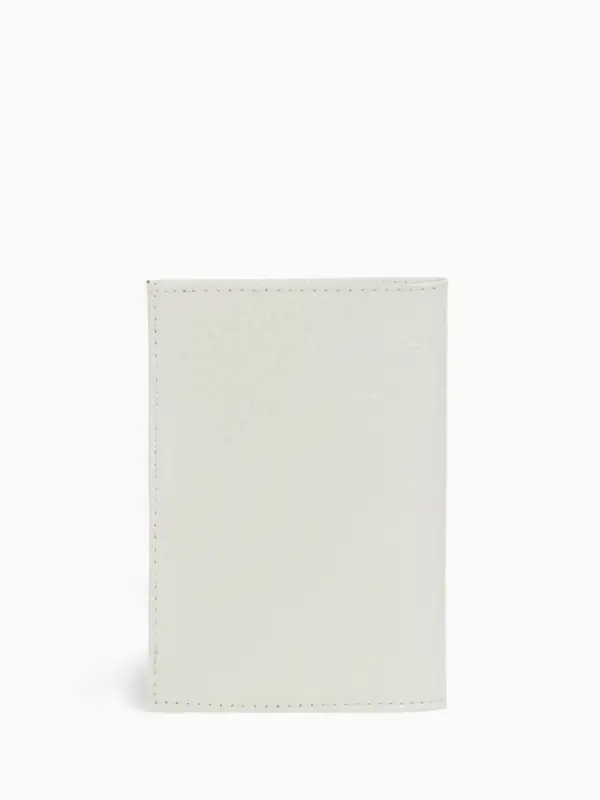 Обложка для паспорта, тиснение фольгой, натуральная кожа, крокодил, белый