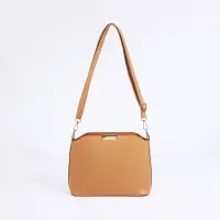 Сумка женская кросс-боди на молнии, 25&times;9.5&times;18.5 см, бежевая