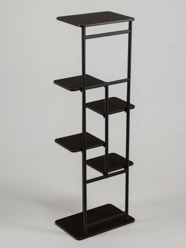 Подставка для цветов Greengo, 6 полок, 36&times;23&times;106 см, напольная, каркас металл, полки МДФ, чёрная