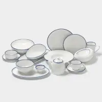 Салатник Magistro Blue Lagoon, 450 мл, 22.3&times;17&times;9 см, фарфор, белый, синий