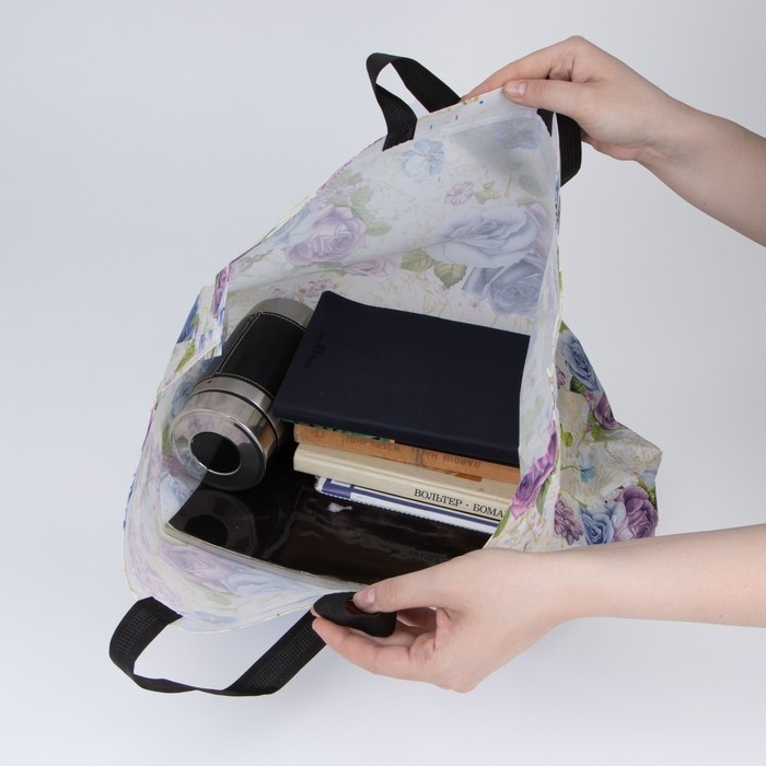 Сумка хозяйственная без застёжки, цвет белый/разноцветный Сумка хозяйственная без застёжки, цвет белый/разноцветный