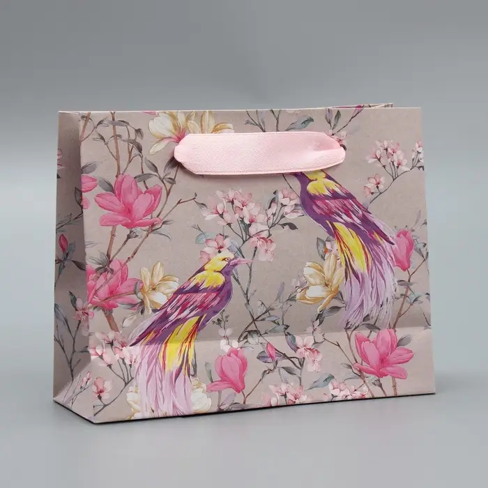 Пакет подарочный крафтовый, упаковка, «Птицы», S 15 х 12 х 5.5 см Пакет подарочный крафтовый, упаковка, «Птицы», S 15 х 12 х 5.5 см