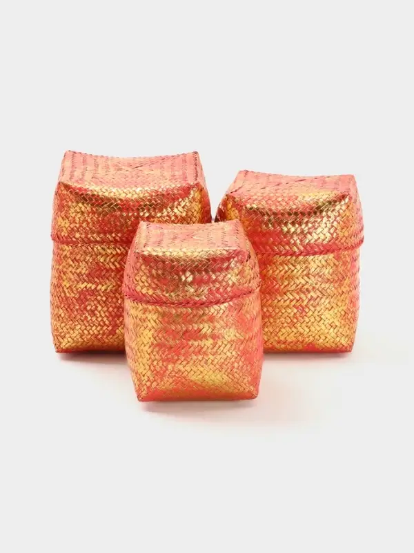 Корзинка плетёная &laquo;Голден&raquo;, 20&times;20&times;26 см, розовая