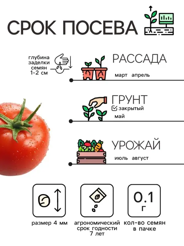 Семена Томат "Бычье сердце", 0,1 г