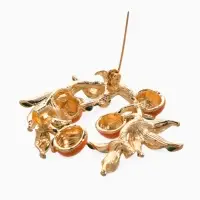 Брошь "Ветка апельсинов", цвет оранжево-зелёный в золоте Брошь "Ветка апельсинов", цвет оранжево-зелёный в золоте