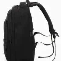 Рюкзак школьный, 2 отделения, 5 карманов, водонепроницаемое дно, 26&times;14&times;39 см, чёрный