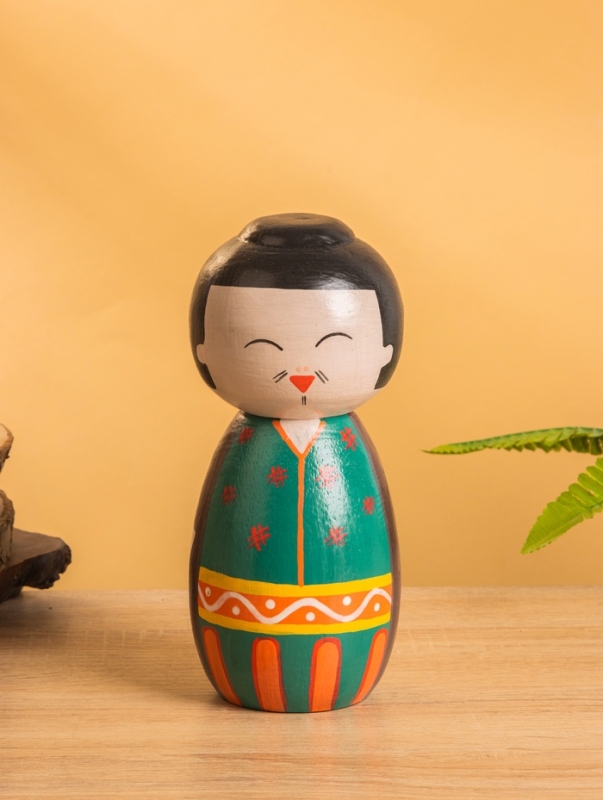 Деревянная кукла кокеши Деревянная кукла кокеши "Фудзико" 9х9х21 см
