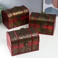 Шкатулка для украшений &laquo;Сундучок. Цветы и бамбук&raquo;, дерево, состаренная, 15&times;22&times;15.5 см, МИКС