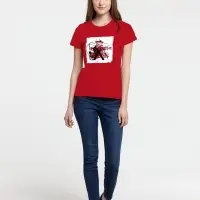 Футболка женская Carmen and Carwoman, красная, размер S