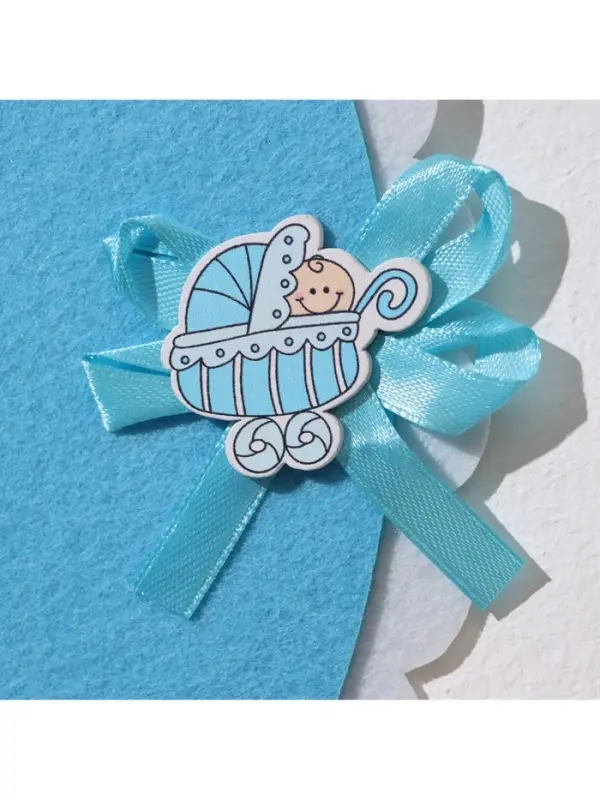 Украшение на гендер пати &laquo;Подвеска Аист с мальчиком&raquo;, 27&times;27&times;46 см, голубое