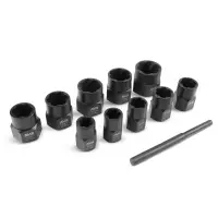 Набор головок для поврежденных болтов и гаек (11 предметов) в кейсе AVS NGP38-11I