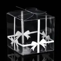 Складная прозрачная коробка из PVC, для упаковки подарков, «Бант в горошек», 5×5×5 см